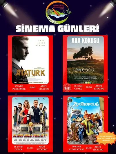 Gökçeada'da Amfi Tiyatro'da Üç Günlük Sinema Buluşması: Sinema Günleri 17 Eylül'de Başlıyor