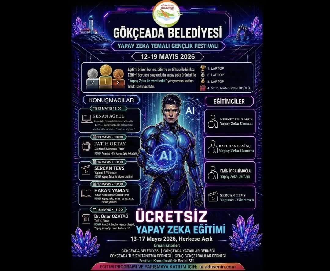 Gokceada Belediyesi Yapay Zeka Festivali Afisi