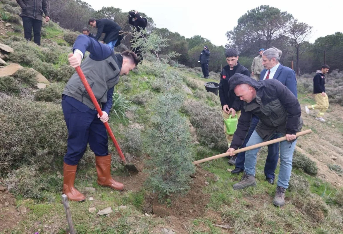 Gökçeada'da Orman Haftası'nda Fidanlar Toprakla Buluştu