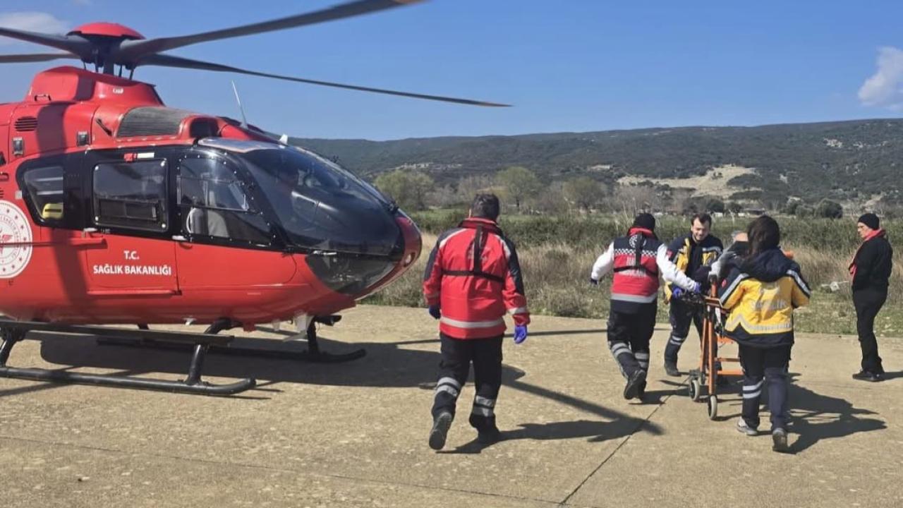 Gökçeada'da Kalp Krizi Geçiren Hasta Helikopter Ambulansla Çanakkale'ye Sevk Edildi
