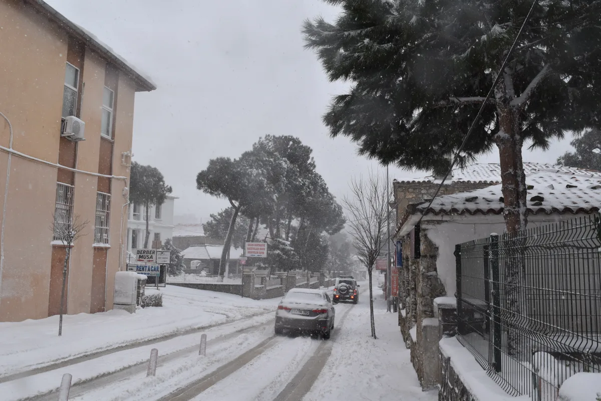Gökçeada kış kar yağışı