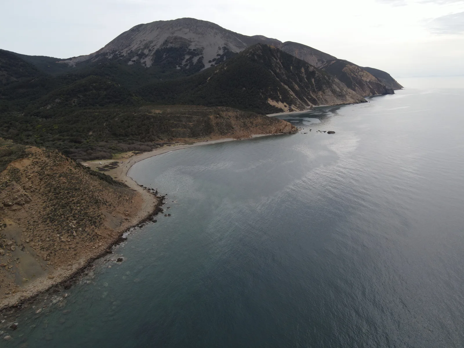 Gökçeada Marmaros Plajı - havadan drone görünümü