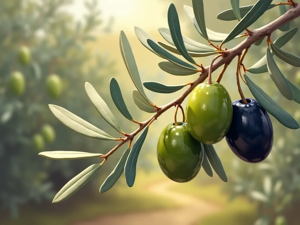 Gökçeada zeytin ağacında olgun yeşil ve siyah zeytinler