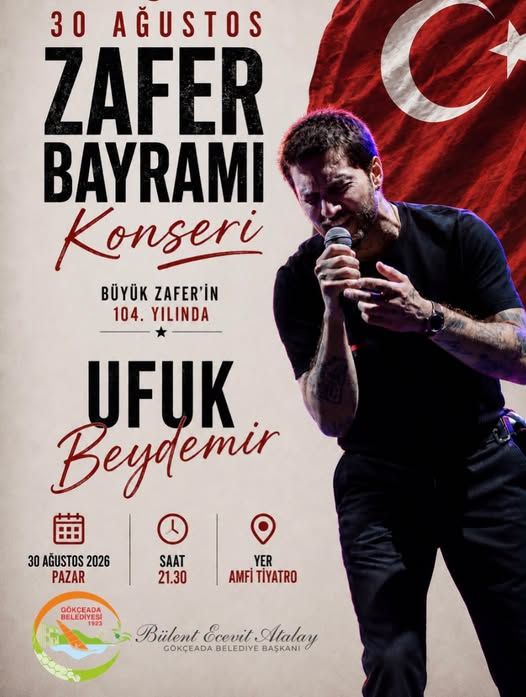 Gökçeada'da Zafer Bayramı Gecesi: Sahne Ufuk Beydemir'in