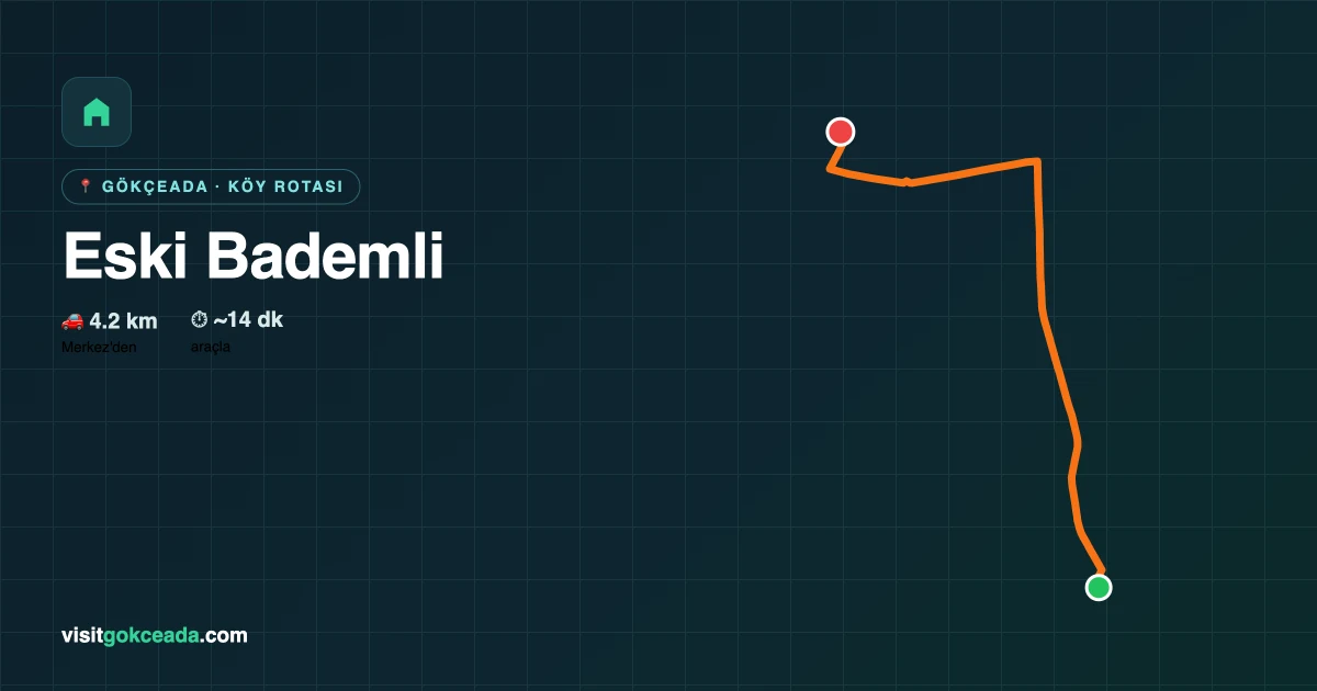 Eski Bademli Merkez'den ulasim rotasi haritasi