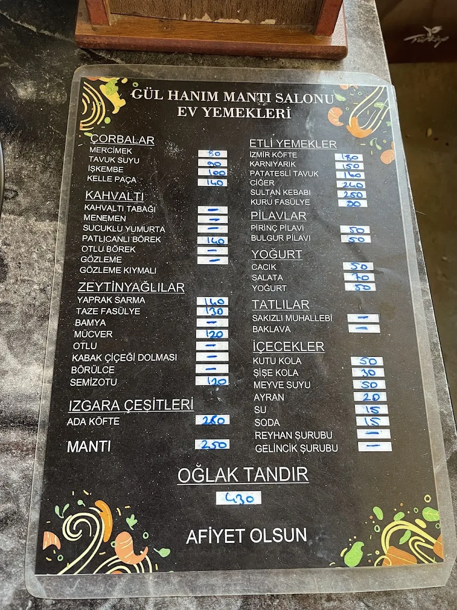Gül Hanım Mantı Salonu ve ev yemekleri